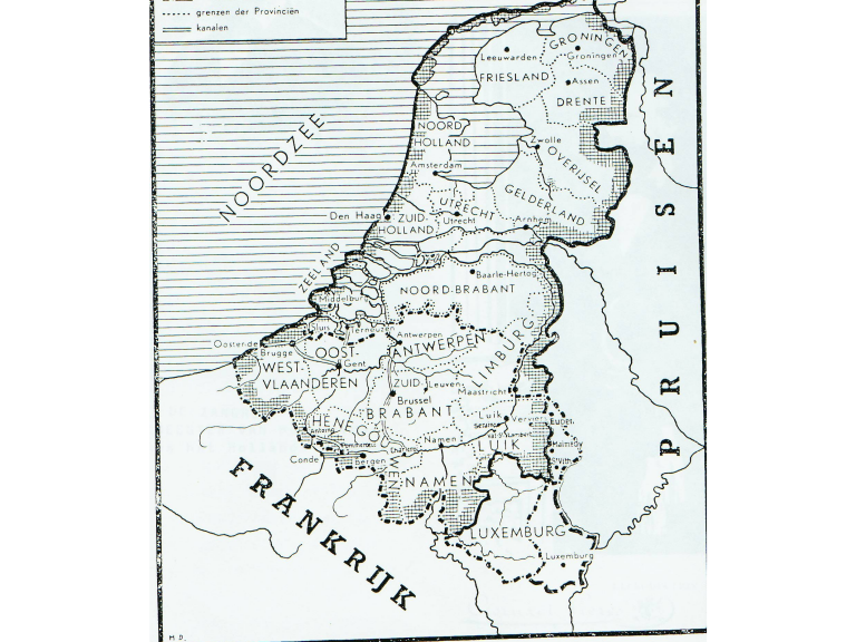 landkaart Nederland 1815-1830